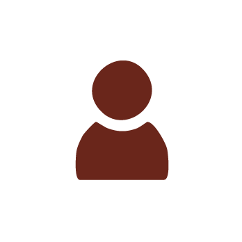 A simple brown user icon or avatar with a circular head and half-oval shoulders on a light gray background.
